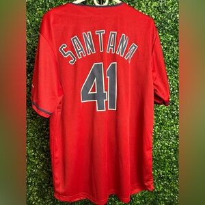 Cleveland Indians Carlos Santana #41 Red Jersey - Sz XL